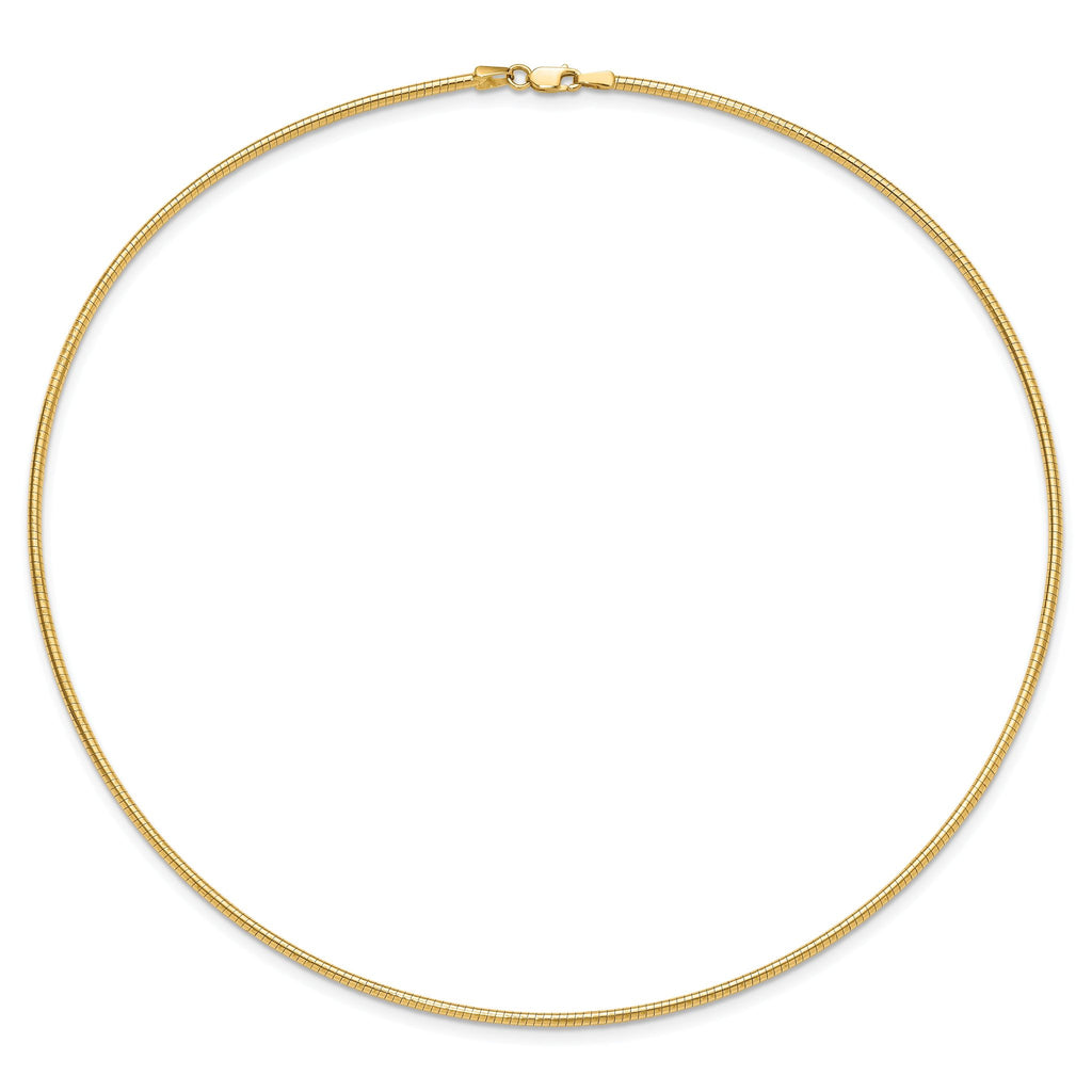 14K 2mm Round Omega Necklace