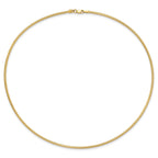 14K 2mm Round Omega Necklace