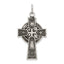 Sterling Silver 925 Irish Cross Pendant with Antiqued Satin Finish