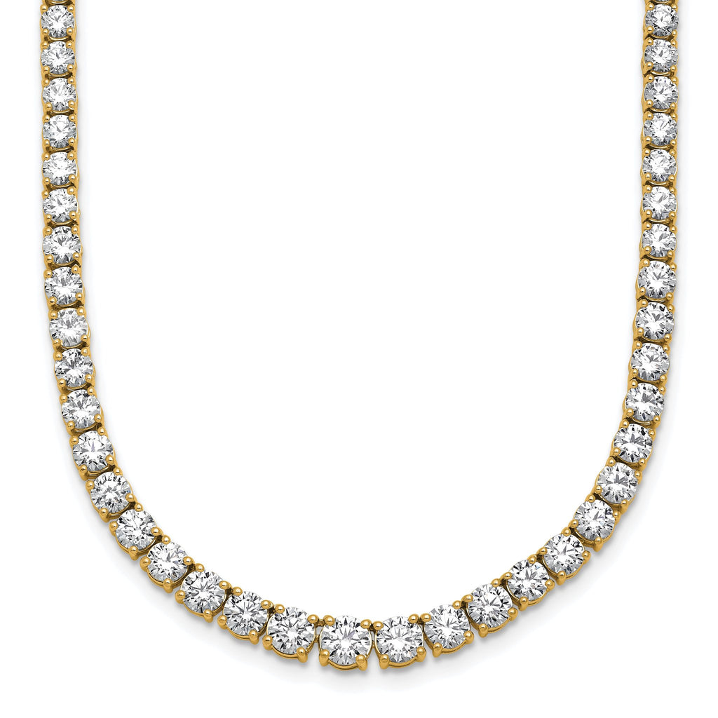 14k 14 1/2 carat Lab Grown Diamond VS/SI+ G+ Complete Round 18 inch Graduated Tennis Necklace