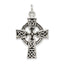 Sterling Silver 925 Antiqued Celtic Cross Charm Polished, Solid, Vintage Design