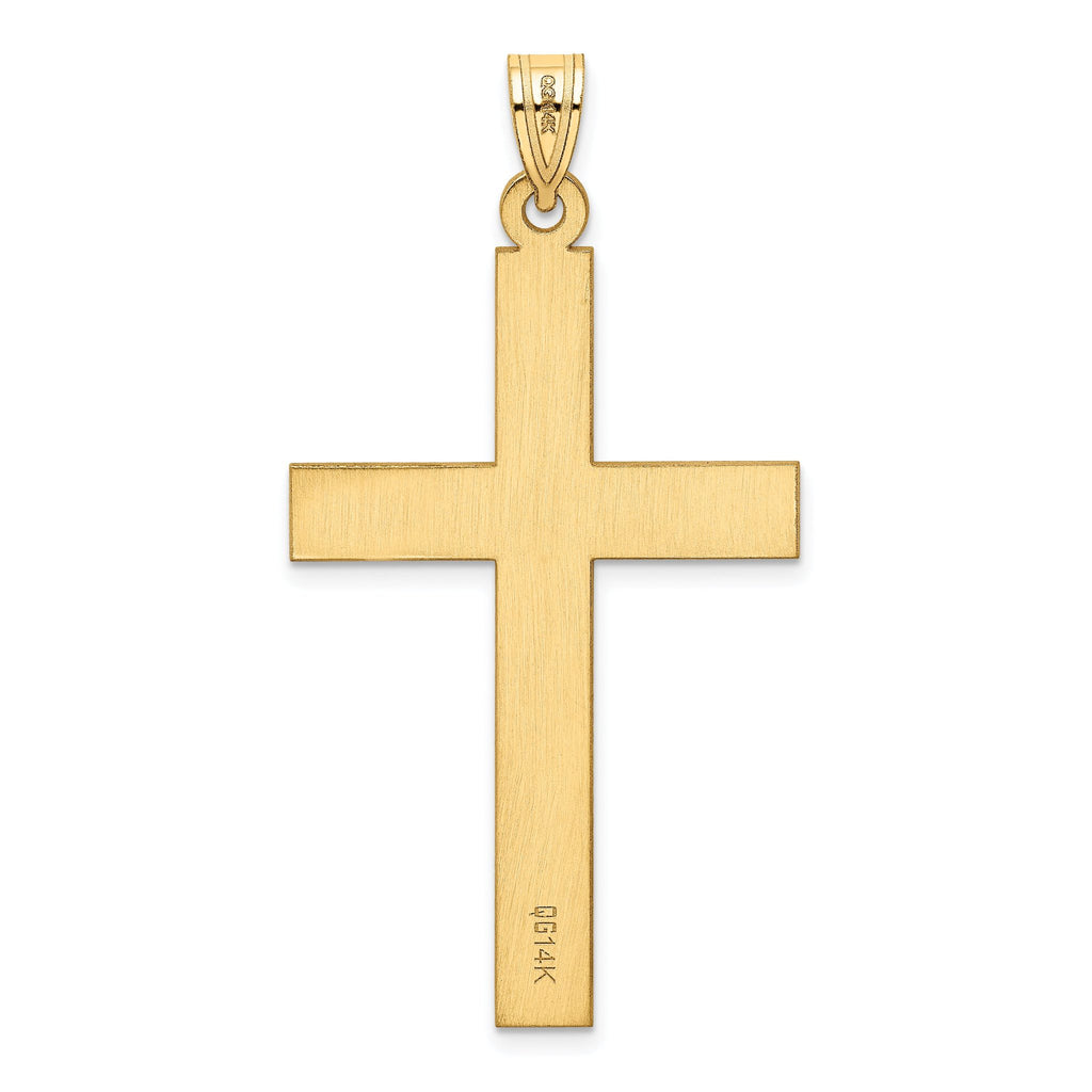 14K Sandblasted Cross Pendant