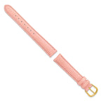 16mm Rose Genuine Lizard Leather with Gold-tone Buckle 7.5 inch Watch Band