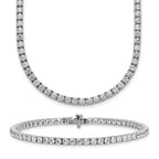 14k White Gold 16 7/8 carat Lab Grown Diamond VS/SI+ G+ Complete Convertible Tennis Necklace and Bracelet