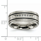 Chisel Titanium Brushed Polished and Enameled 1/4 Carat Diamond 9mm Band