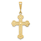 10K Yellow Gold Cross Charm with Polished Solid Design 35mm