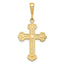 10K Yellow Gold Cross Charm with Polished Solid Design 35mm