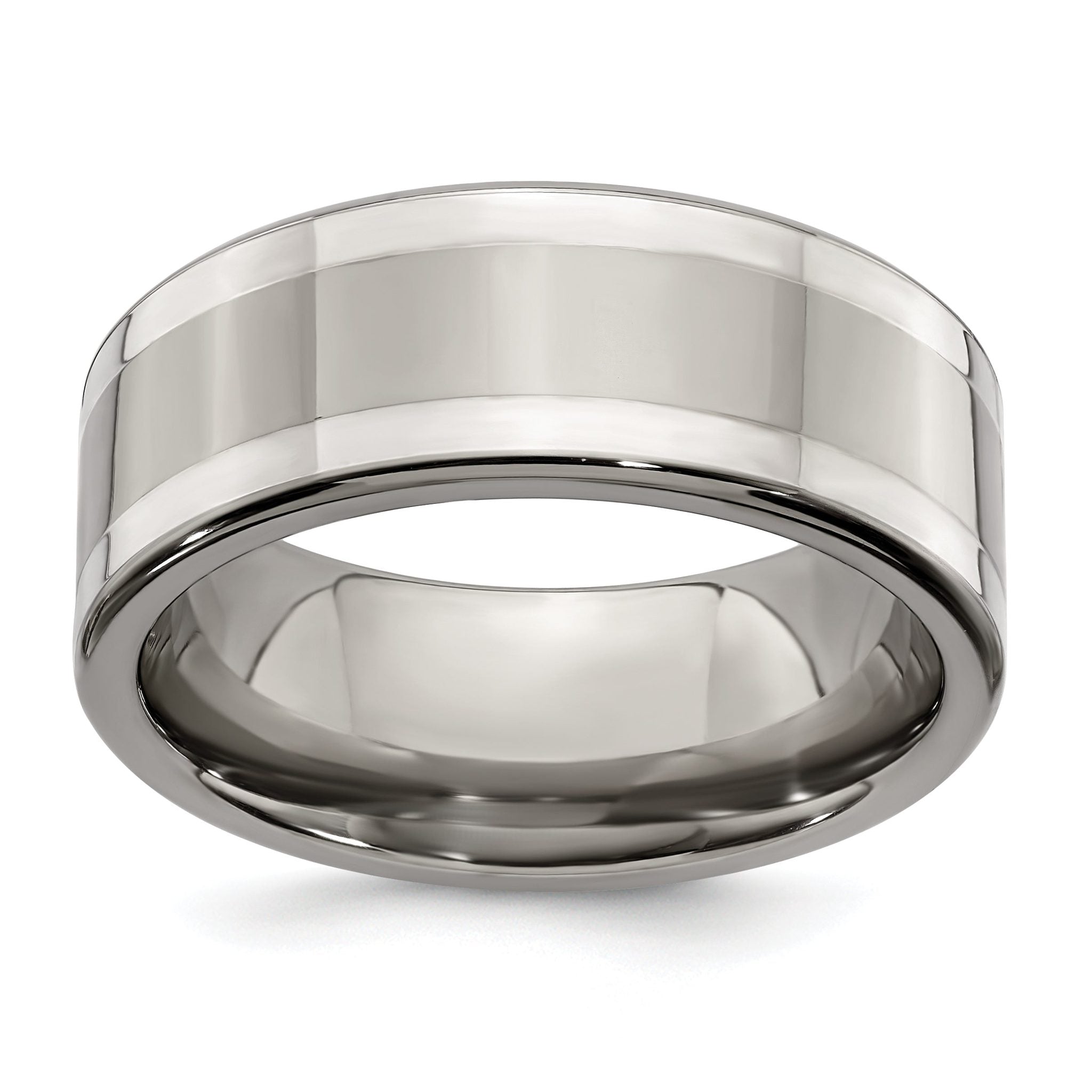 Edward Mirell Titanium with Sterling Silver Inlay 9mm Band Main image