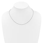 Sterling Silver RH-plt 1.6mm D/C Spiga 1in+1in Adjustable Chain