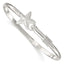 Sterling Silver 925 Starfish Bangle with Polished and Textured Finish