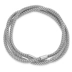 Sterling Silver Rhodium-plated 3 Intertwined Stretch Mesh Bracelets