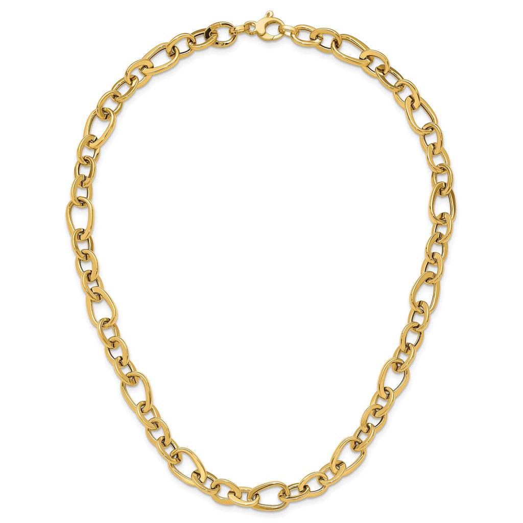 14K Polished Fancy Link Necklace