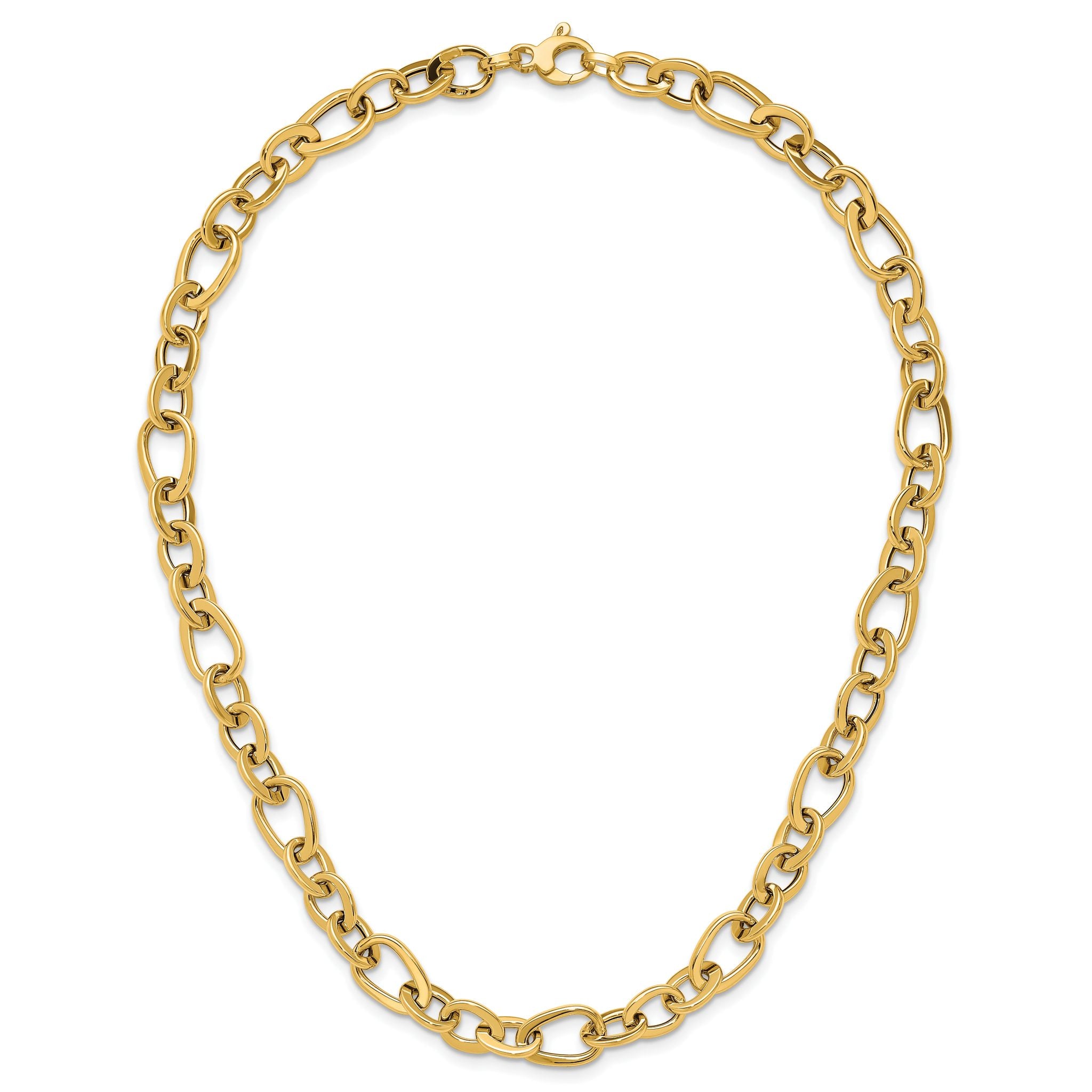 14K Polished Fancy Link Necklace