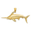 14K 2-D Polished/Satin Swordfish Charm