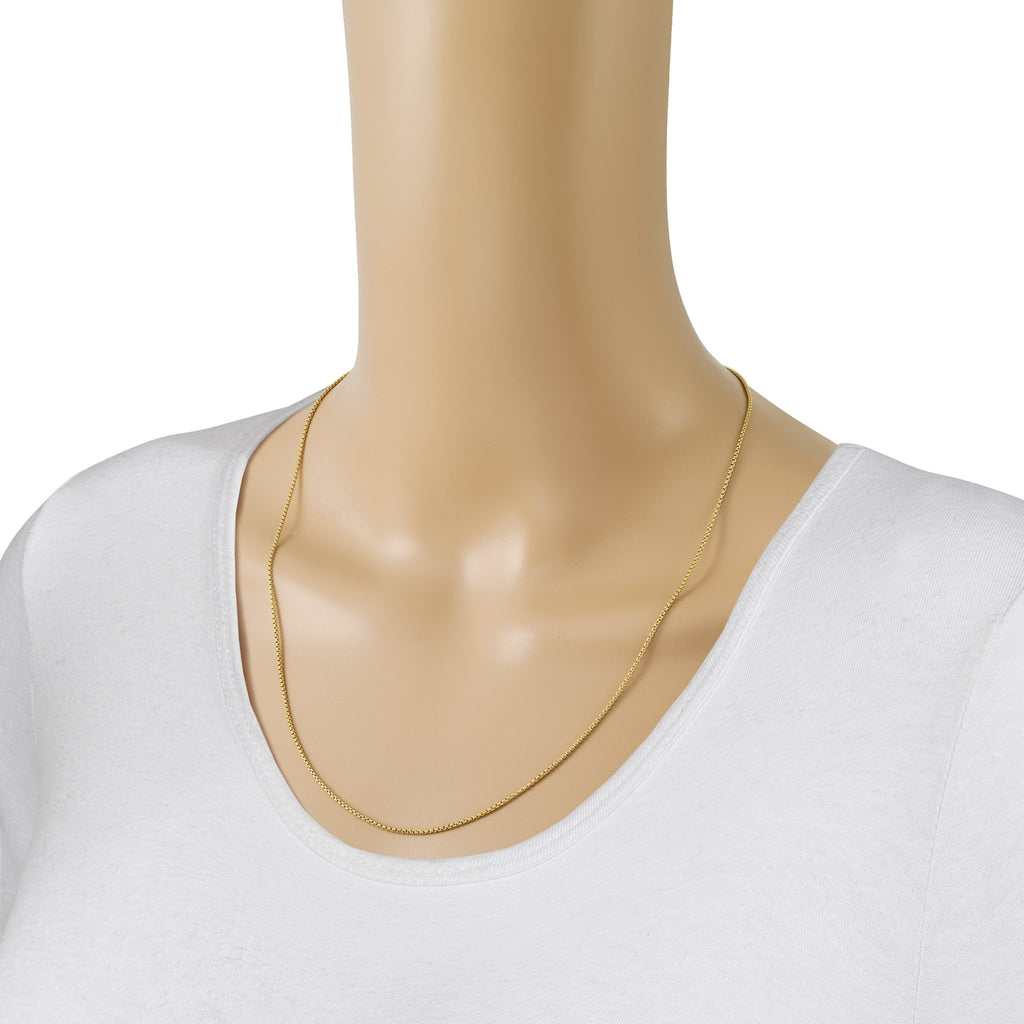 14 Karat Adjustable 1.35mm  Round Box Chain
