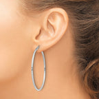 Sterling Silver 2mm Diamond Cut Hoop Earrings