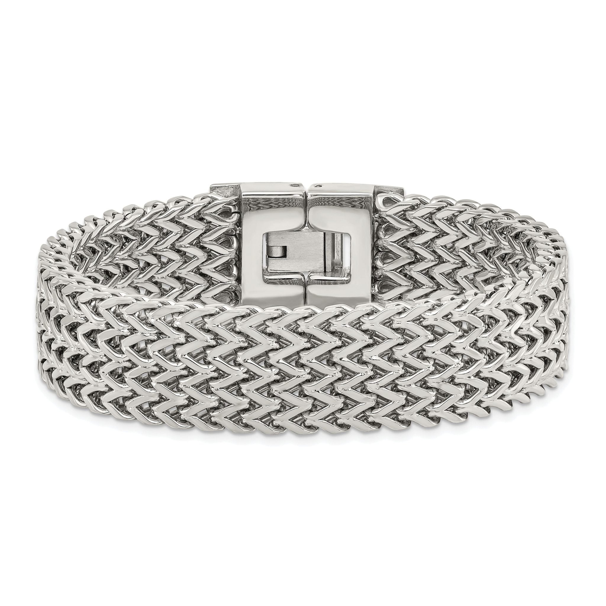 Stainless Steel Polished Woven Bracelet