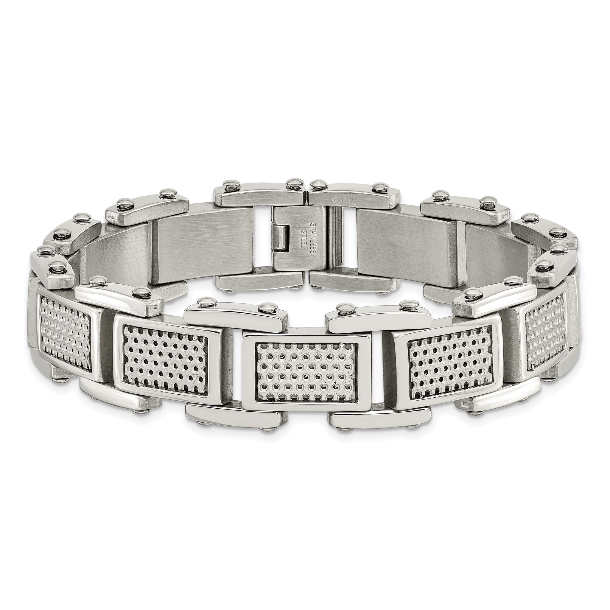 Stainless Steel Brushed and Polished Bracelet for Men
