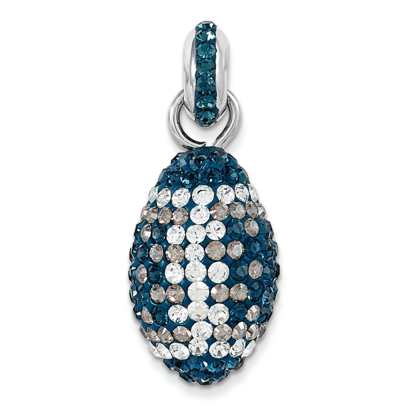 Sterling Silver Crystal Football Pendant Elegant Sports-Inspired Charm Main image