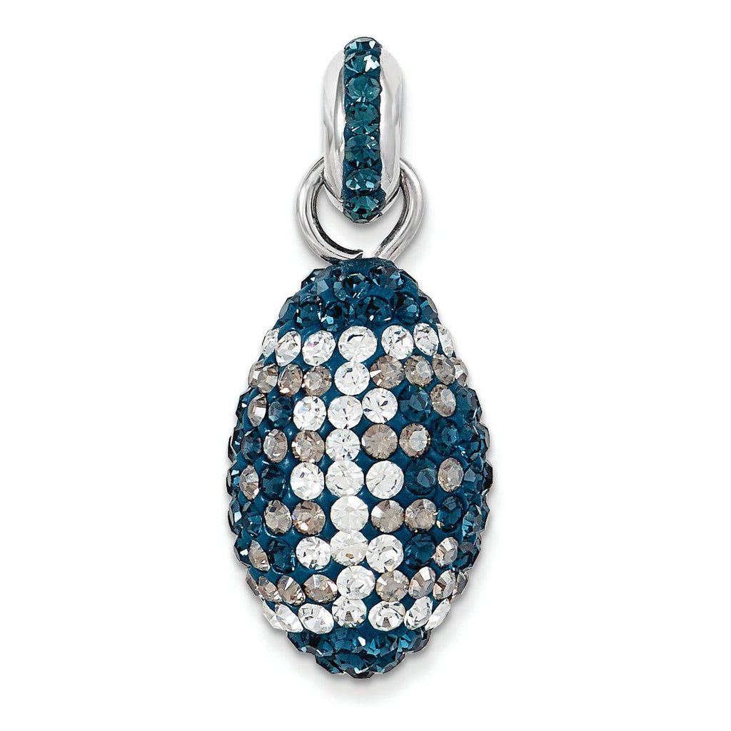 Sterling Silver Crystal Football Pendant Elegant Sports-Inspired Charm