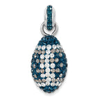 Sterling Silver Crystal Football Pendant Elegant Sports-Inspired Charm