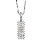 Sterling Silver CZ Necklace with 31 Rhodium-Plated Stones Elegance