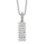 Sterling Silver CZ Necklace with 31 Rhodium-Plated Stones Elegance