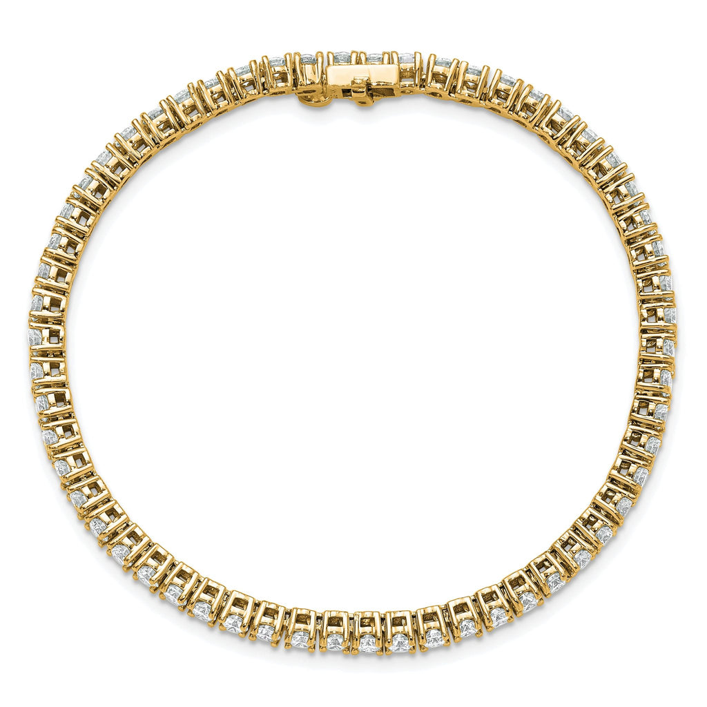 14k 5 carat Lab Grown Diamond VS+ F+ Complete Tennis Bracelet