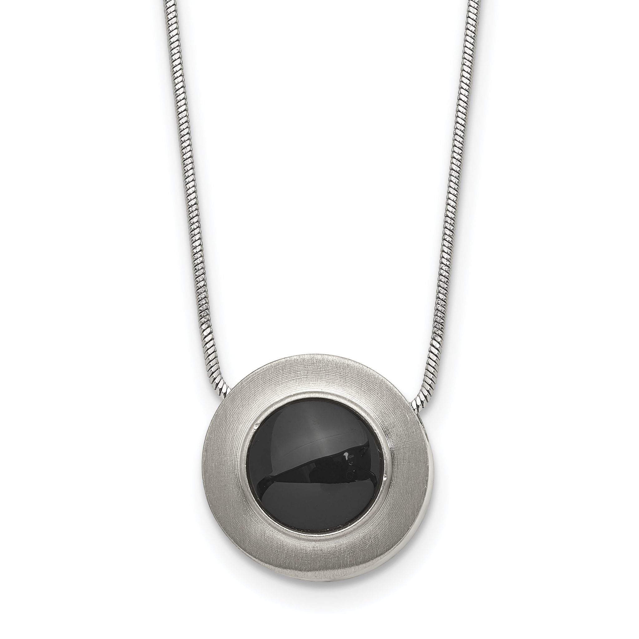 Chisel Titanium Brushed and Polished with Black Ceramic 18 inch Necklace Main image