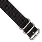 Military Ballistic Nylon Watch Band in Black, 22mm