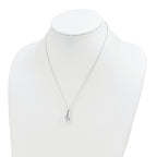 Sterling Silver Rhodium-plated Polished CZ Fancy 16in Plus 2in ext Necklace