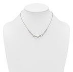 Sterling Silver Polished Fancy Graduated Cable Link 16 Inch with 2 Inch Extension Necklace