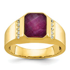 14k Mens Octagon Gemstone and Diamond Ring Mounting, Mounting Only