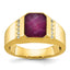 14k Mens Octagon Gemstone and Diamond Ring Mounting, Mounting Only