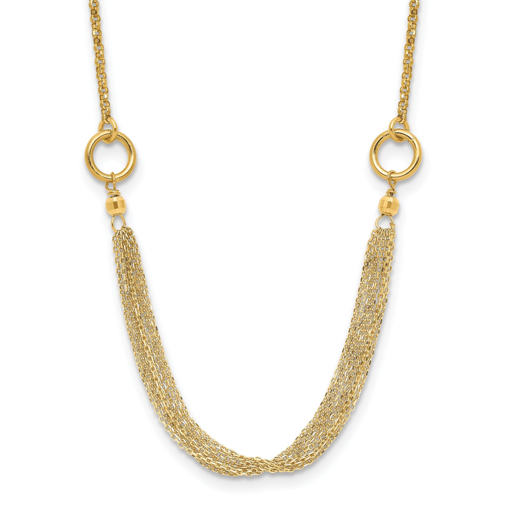 14K Diamond-cut Multi-strand Accent with 1in. ext. Necklace Main image