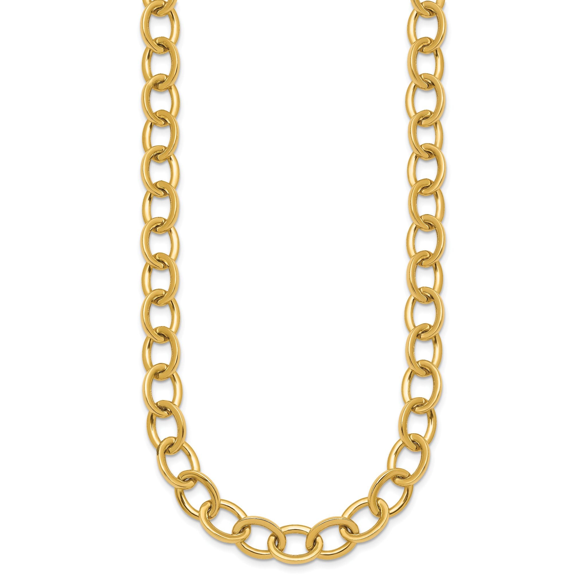 14k Polished 9mm Round Cable Chain 18 inch Necklace Secondary image