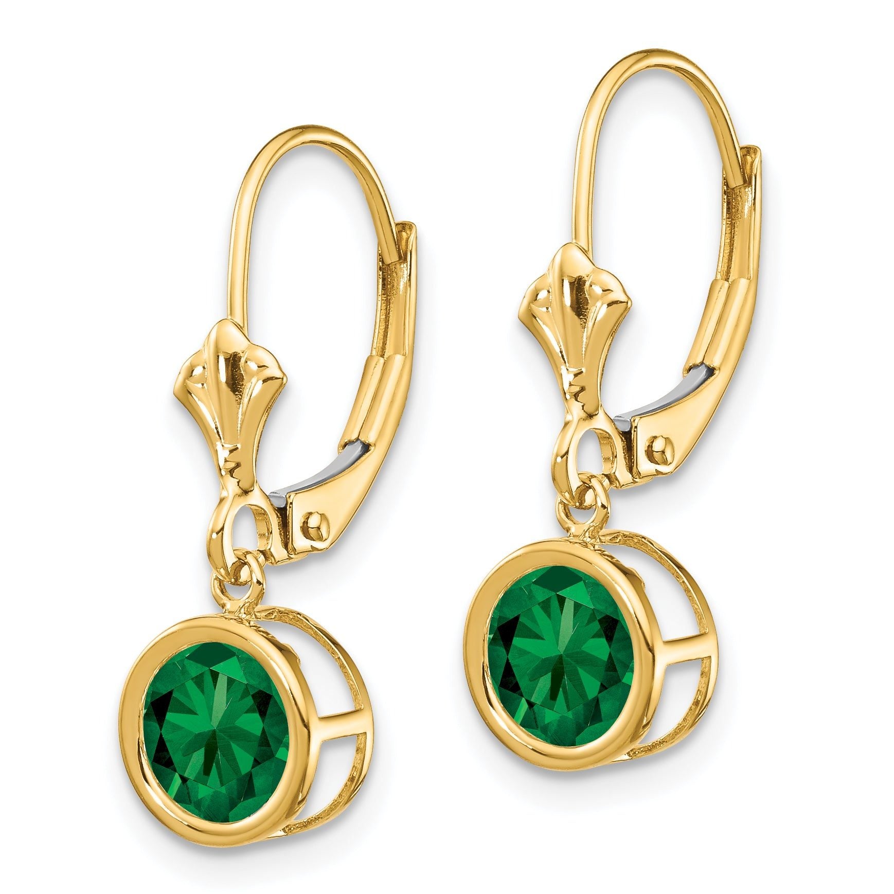 14k 6mm Mount St. Helens Leverback Earrings Secondary image