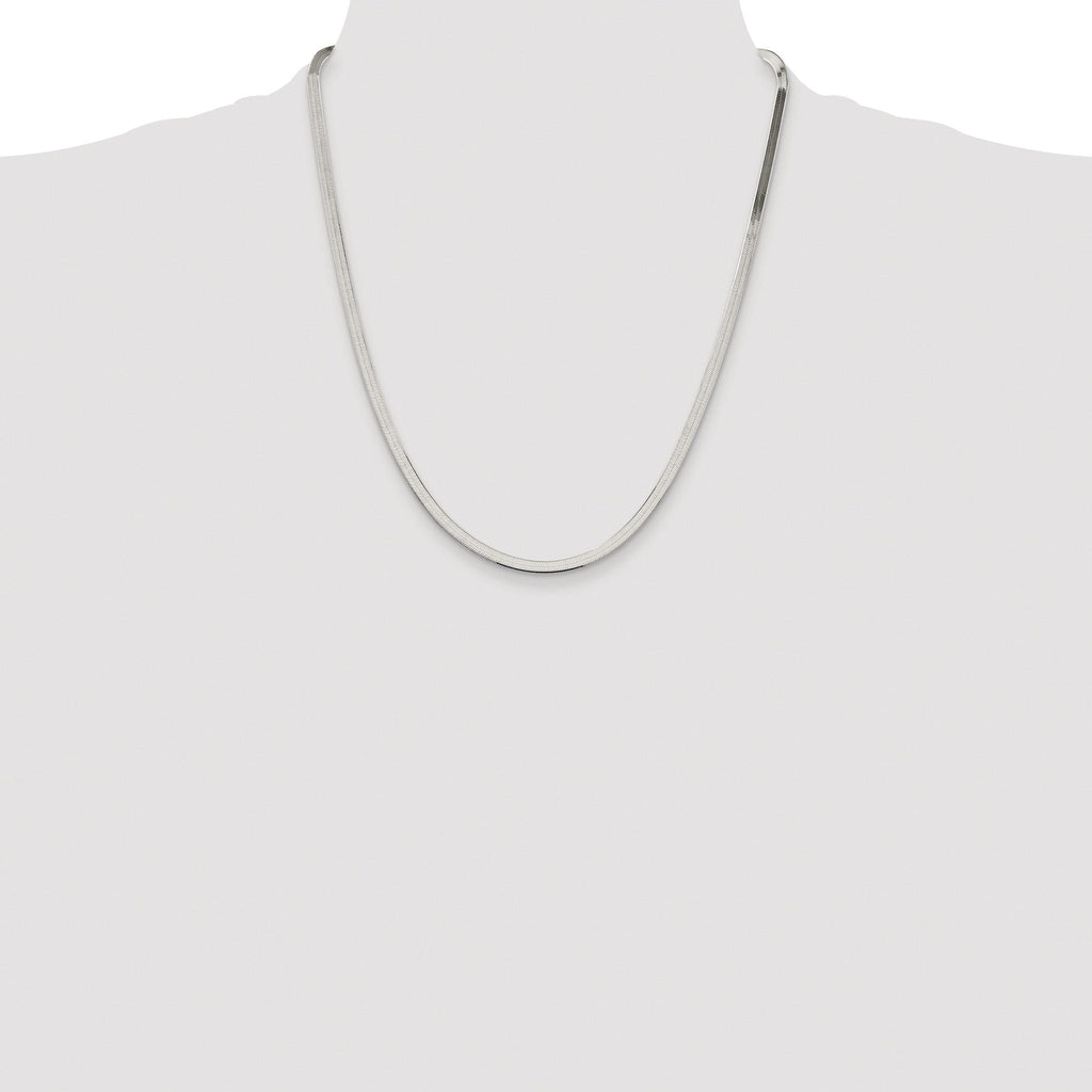 Magic Herringbone Chain Necklace in Sterling Silver, 3.5mm