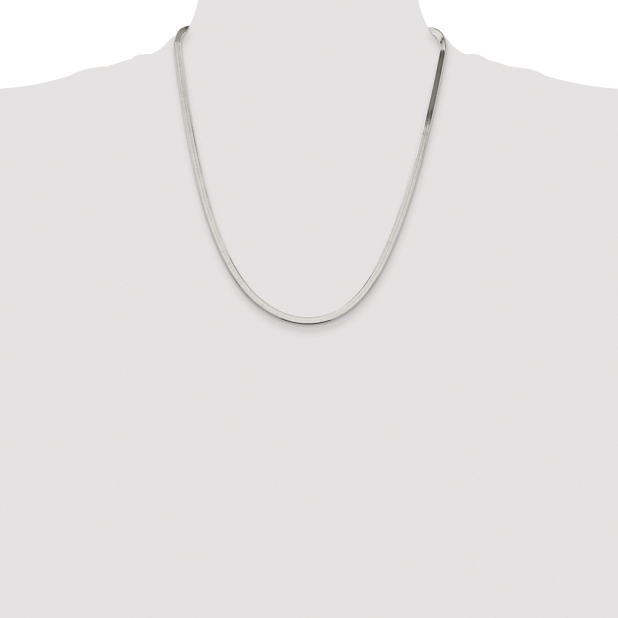 Magic Herringbone Chain Necklace in Sterling Silver, 3.5mm