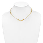 14K Polished Circle Disc w/2in ext. Necklace