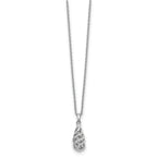 Sophia Jewelers Sterling Silver Diamond Spiral Necklace with Rhodium Finish, Gift Ready
