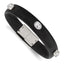 Stainless Steel Polished Black Silicone with Cubic Zirconia Bracelet