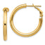 14k 3x25mm Polished Round Omega Back Hoop Earrings