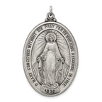 Antiqued Sterling Silver Miraculous Medal Pendant, Solid and Vintage-Inspired