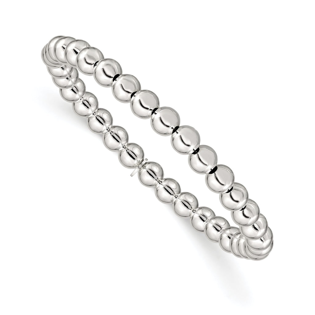 Sophia Jewelers Sterling Silver 925 Beaded Stretch Bracelet for Women