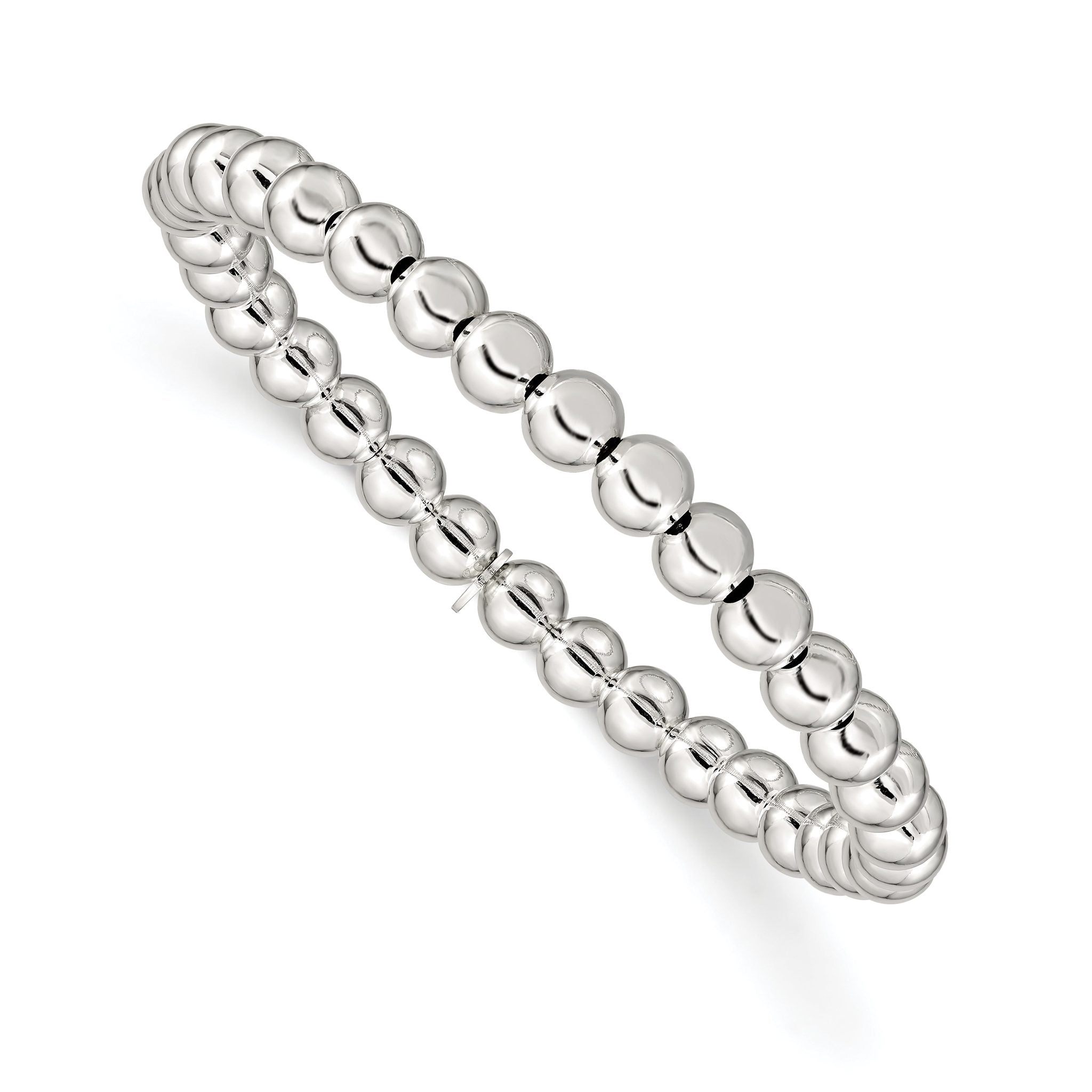 Sophia Jewelers Sterling Silver 925 Beaded Stretch Bracelet for Women
