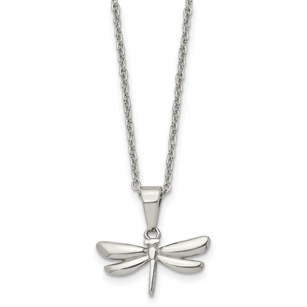 Dragonfly Pendant Necklace in Stainless Steel