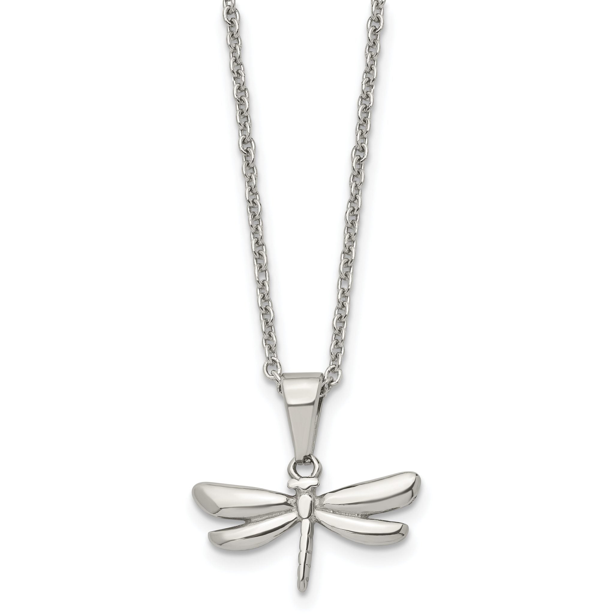 Dragonfly Pendant Necklace in Stainless Steel