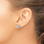 14k White Gold Diamond Lotus Flower Earrings