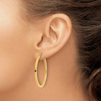 14k 2mm Square Tube Hoop Earrings